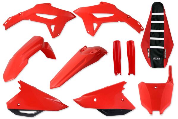 Complete Plastic Kit With Lower Forks & Seat Cover for Honda: CRF250R (2022-23) / CRF450R (2021-23) / CRF450R-S (2023) / CRF450RWE (2021-23) | DeCal Works