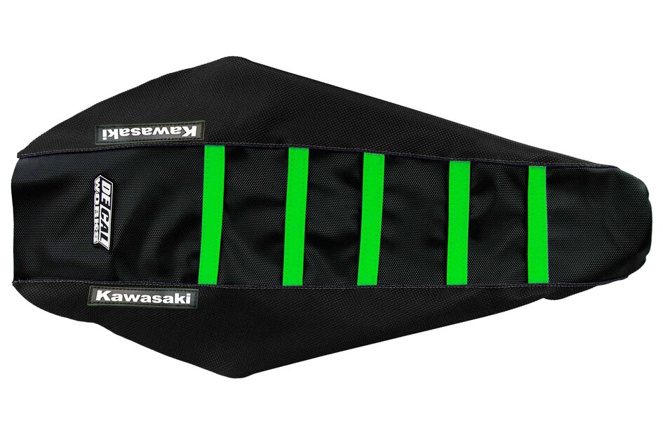 Black, Green Gripper Seat Cover for 14-26 KX100, KX112, KX85