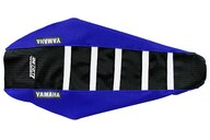 DeCal Works Blue Black White with Yamaha logo Gripper Ribbed Seat Covers for Yamaha: YZ85 (2002-2021)