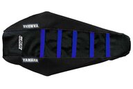 DeCal Works Black Black Blue with Yamaha logo Gripper Ribbed Seat Covers for Yamaha: YZ85 (2002-2021)