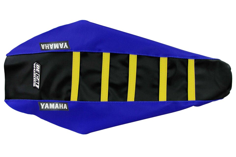 Blue Black Yellow with Yamaha logo Gripper Ribbed Seat Covers 2020 Yamaha WR250F, 2021 Yamaha WR250F, 2022 Yamaha WR250F, 2023 Yamaha WR250F, 2024 Yamaha WR250F, 2019 Yamaha WR450F, 2020 Yamaha WR450F, 2021 Yamaha WR450F, 2022 Yamaha WR450F, 2023 Yamaha WR450F, 2019 Yamaha YZ250F, 2020 Yamaha YZ250F,...and more