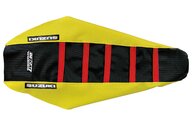 DeCal Works Yellow Black Red with Suzuki logo Gripper Ribbed Seat Covers for Suzuki: RMZ450 (2008-2017)