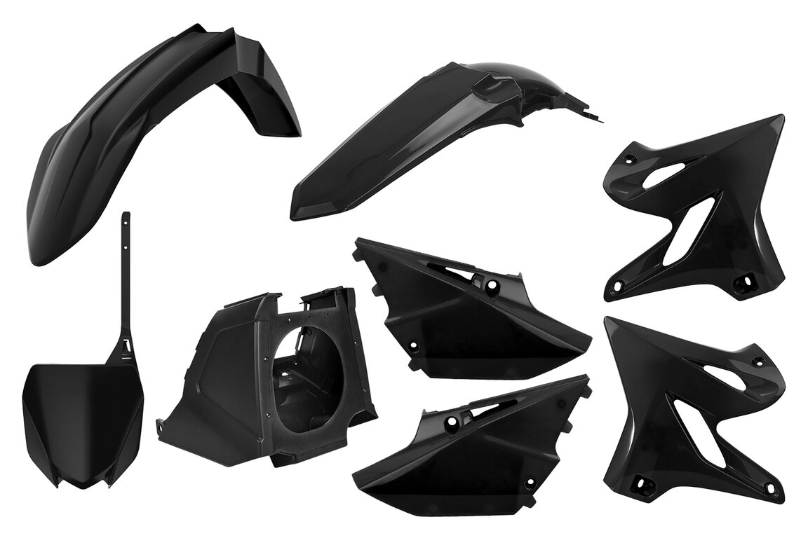 Polisport Black YZF Style Restyled Plastic Kit for Yamaha: YZ125 (2002-2021), YZ250 (2002-2021)