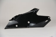 Right Side UFO Vented Black Side Number Plates with Airbox Cover replacement plastics for 21-23 GasGas EC, ECF, EX, EXF, MC, MCF dirt bikes.