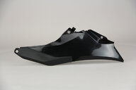 Left Side UFO Vented Black Side Number Plates with Airbox Cover replacement plastics for 21-23 GasGas EC, ECF, EX, EXF, MC, MCF dirt bikes.