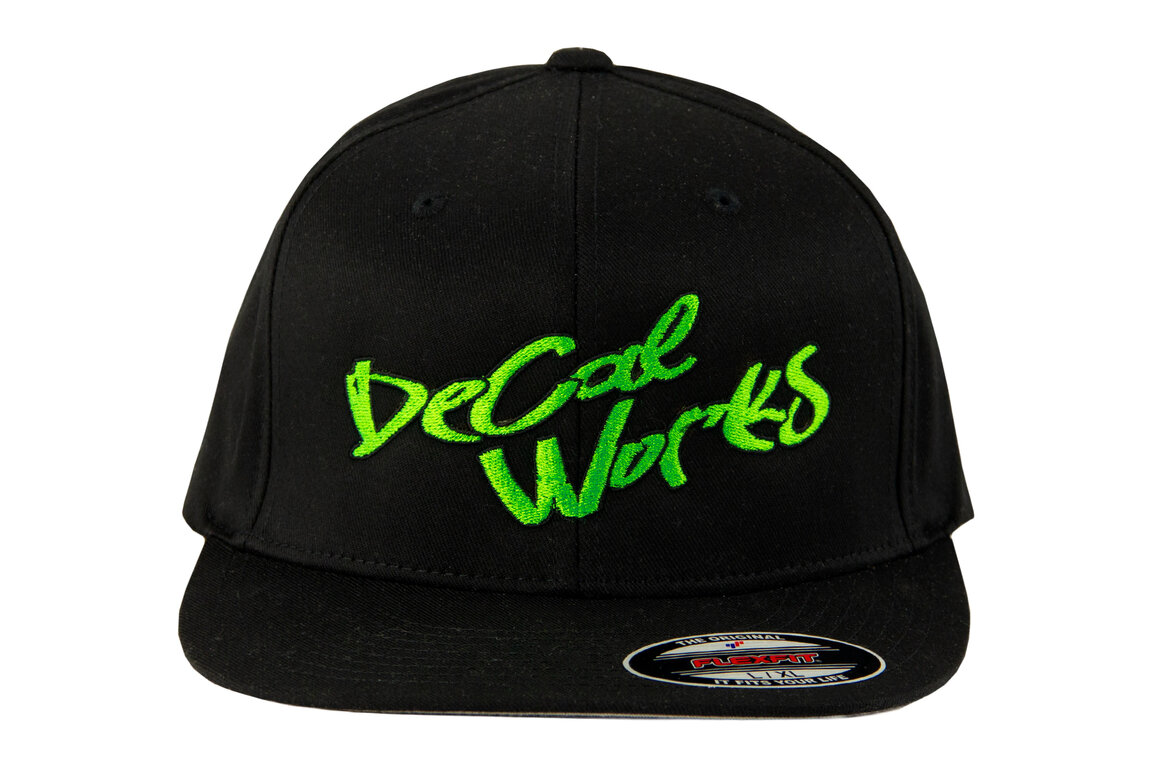 DeCal Works Black with Green Logo  LG/XL Primo Hat