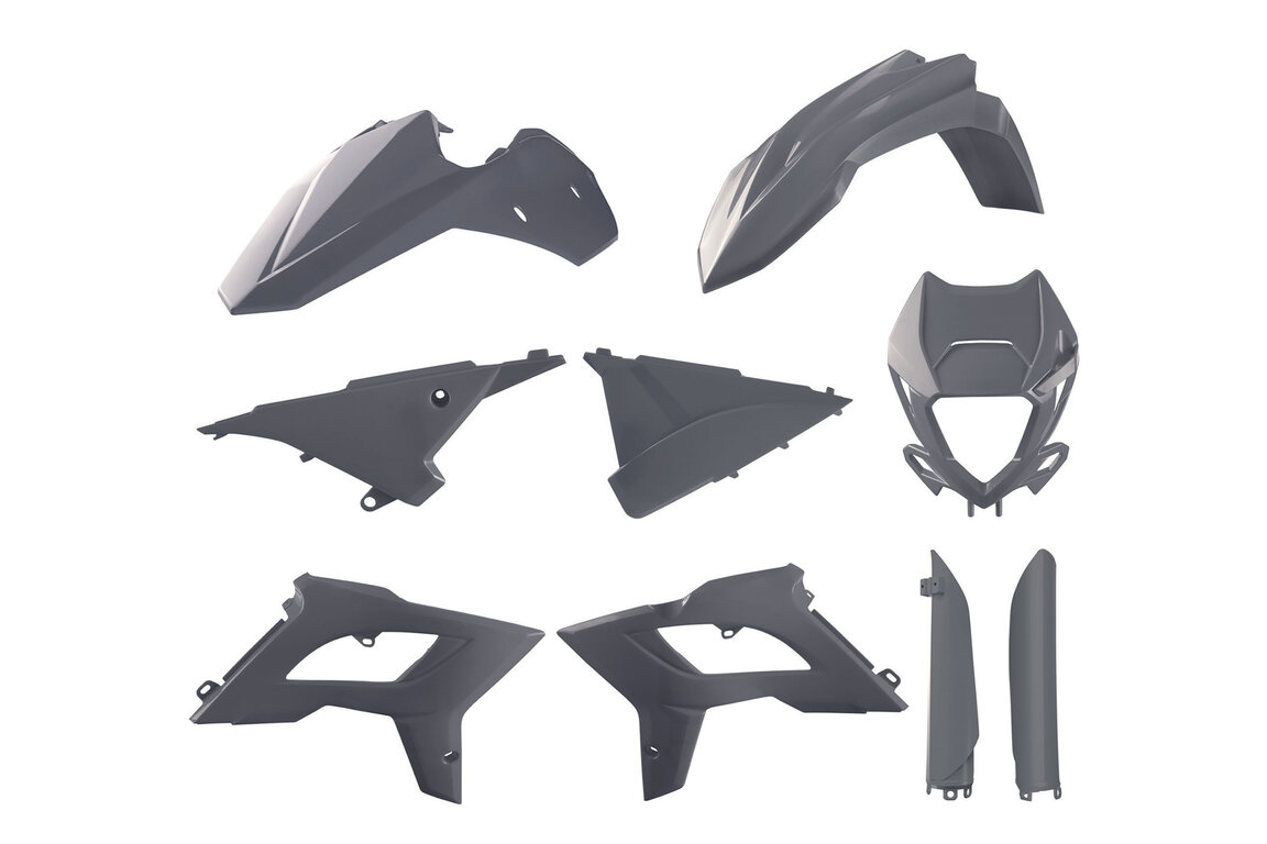 Polisport Nardo Grey Restyled Plastic Kit for Beta: 250 RR (2013-2017), 250 RR Race Edition (2014-2017), 300 RR (2013-2017), 300 RR Race Edition (2013-2017), 350 RR (2013-2016), 350 RR Race Edition (2013, 2016-2017), 390 RR (2015-2016), 390 RR Race Edition (2017), 400 RR (2013-2014), ...and more