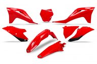 UFO Red Plastic Kit for GasGas: EX250 (2023), EX250F (2021-2023), EX300 (2021-2023), EX350F (2021-2023), EX450F (2021-2023), MC 125 (2021-2023), MC 250 (2022-2023), MC250F (2021-2023), MC350F (2022-2023), MC450F (2021-2023), MC450F FE (2022)