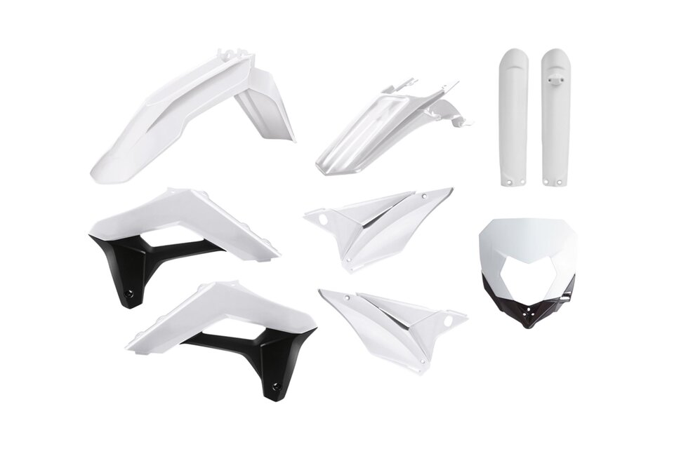 White Polisport Plastic Kit with Lower Forks 2018 Sherco 125 SE FACTORY, 2019 Sherco 125 SE FACTORY, 2020 Sherco 125 SE FACTORY, 2021 Sherco 125 SE FACTORY, 2022 Sherco 125 SE FACTORY, 2023 Sherco 125 SE FACTORY, 2024 Sherco 125 SE FACTORY, 2017 Sherco 250 SE FACTORY, 2018 Sherco 250...and more