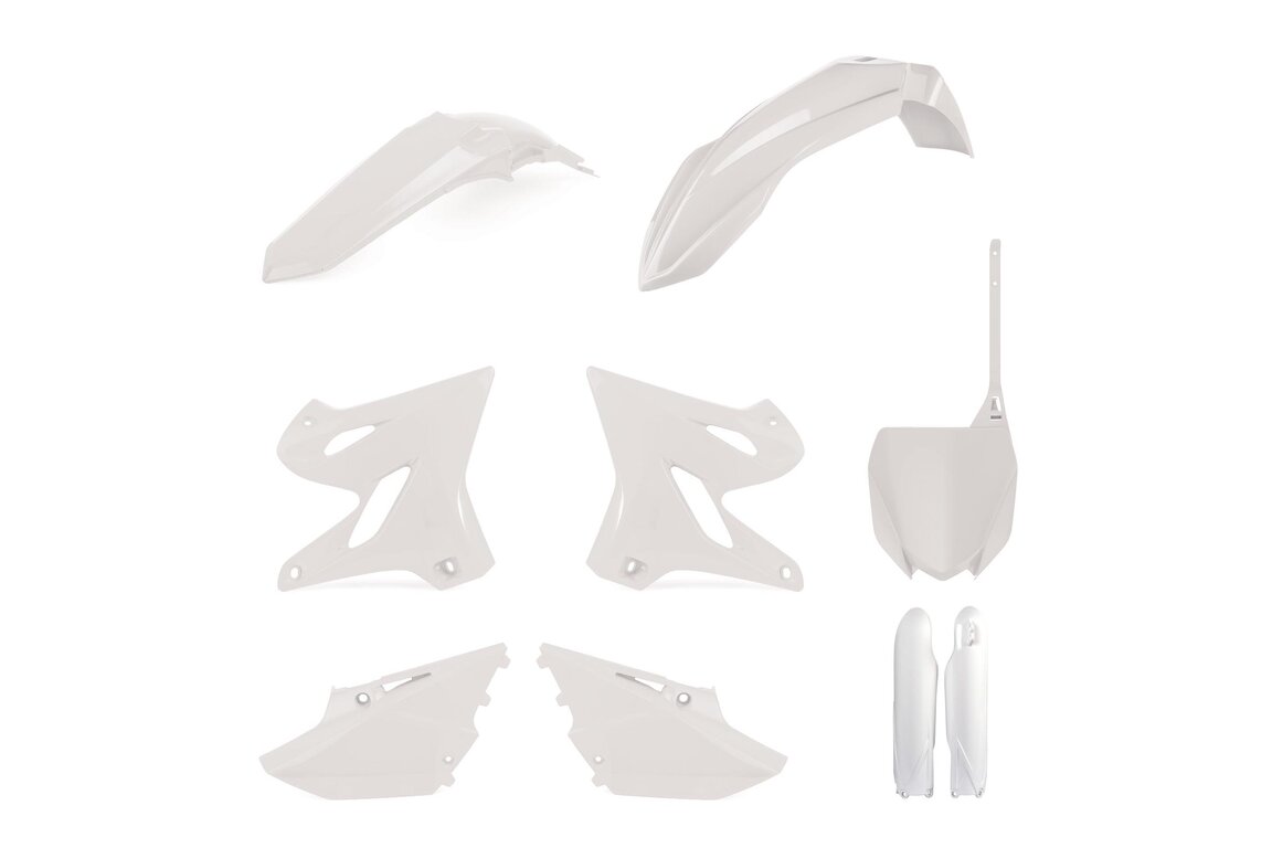 Polisport White with Forks Plastic Kit for Yamaha: YZ125 (2015-2020), YZ250 (2015-2021), YZ250X (2016-2018)