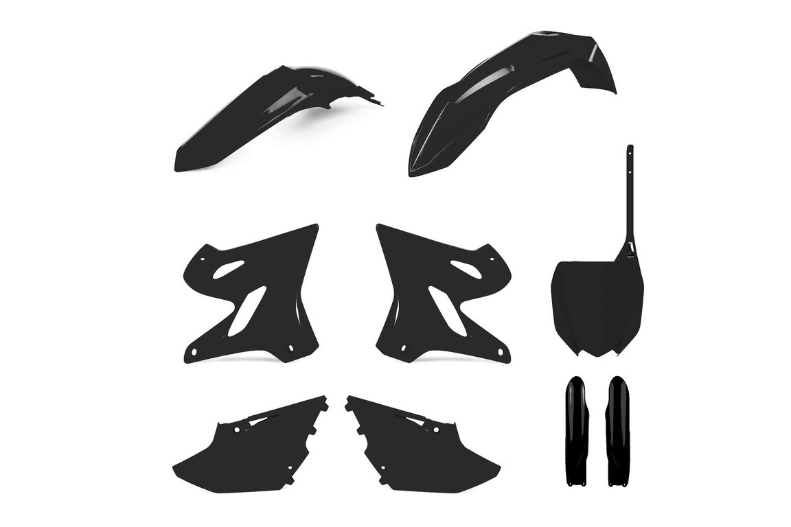 Polisport Black with Forks Plastic Kit for Yamaha: YZ125 (2015-2020), YZ250 (2015-2021), YZ250X (2016-2018)