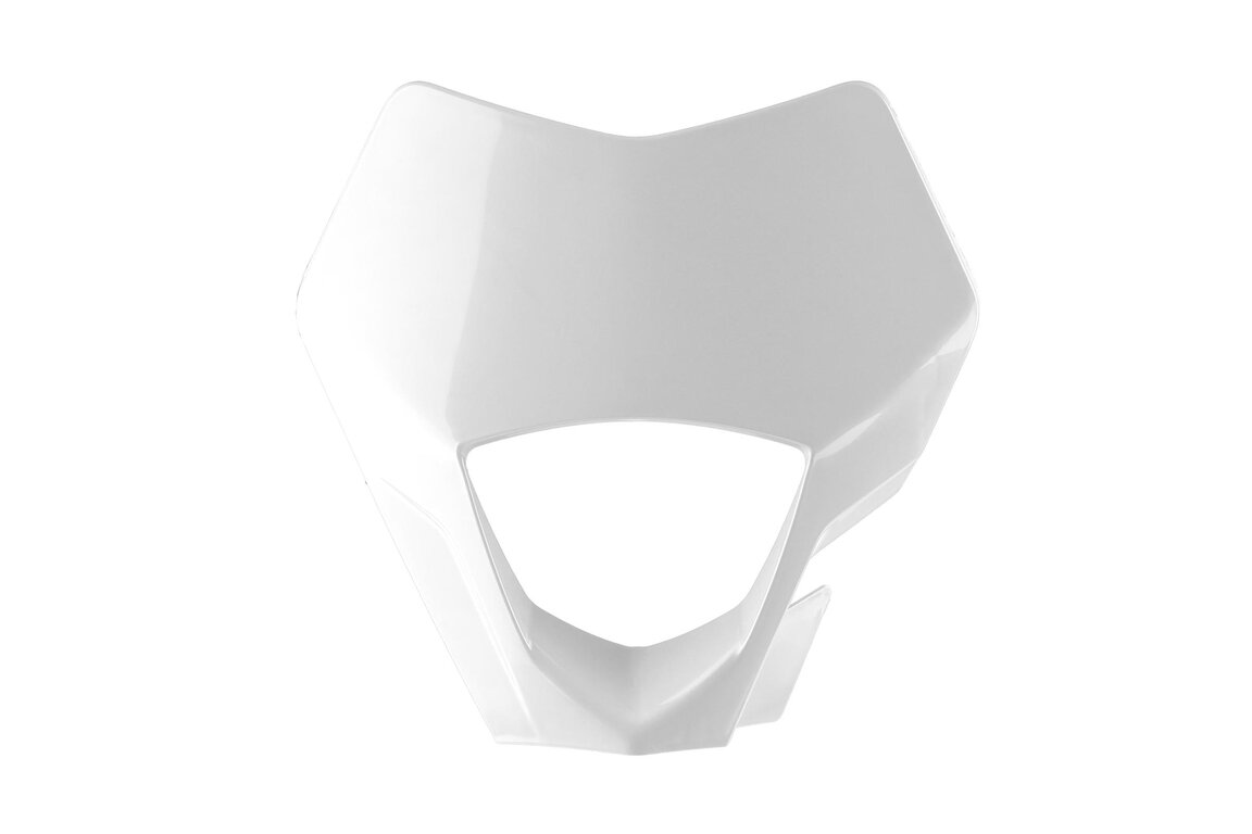 Polisport Ceramic White Front Number Plate Headlight Mask for GasGas: EC250 (2021-2023), EC250F (2021-2023), EC300 (2021-2023), EC350F (2021-2023)
