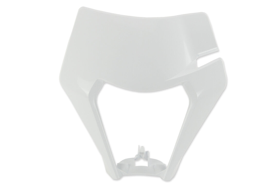 Polisport Ceramic White Front Number Plate Headlight Mask for KTM: EXC125 (2020-2021), EXC150 (2020-2023), EXC250 (2020-2023), EXC250F (2020-2023), EXC300 (2020-2023), EXC350F (2020-2023), EXC450F (2020-2023), EXC500F (2020-2023), XCF350W (2020-2022), XCF450W (2023), XCF500W (2020-2022), XCW150 (2023...and more