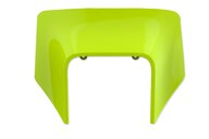 Polisport Flo Yellow Front Number Plate Headlight Mask for Husqvarna: FE250 (2022-2023), FE350 (2020-2023), FE350s (2020, 2022-2023), FE450 (2020-2023), FE501 (2020-2023), FE501s (2020-2023), TE150 (2023), TE150i (2020-2022), TE250 (2023), TE250i (2020-2022), TE300 (2023), TE300i (2020-2022), TE30...and more