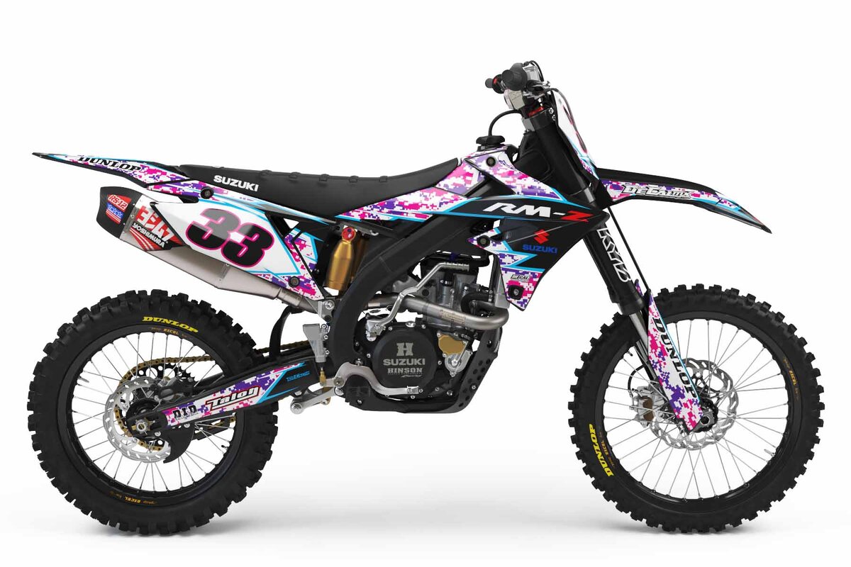 Suzuki RM85 Yellow/White Digital Camo Semi Custom Rad Graphics Kit Suzuki RM85 Yellow/White Digital Camo Semi Custom Rad Graphics Kit
