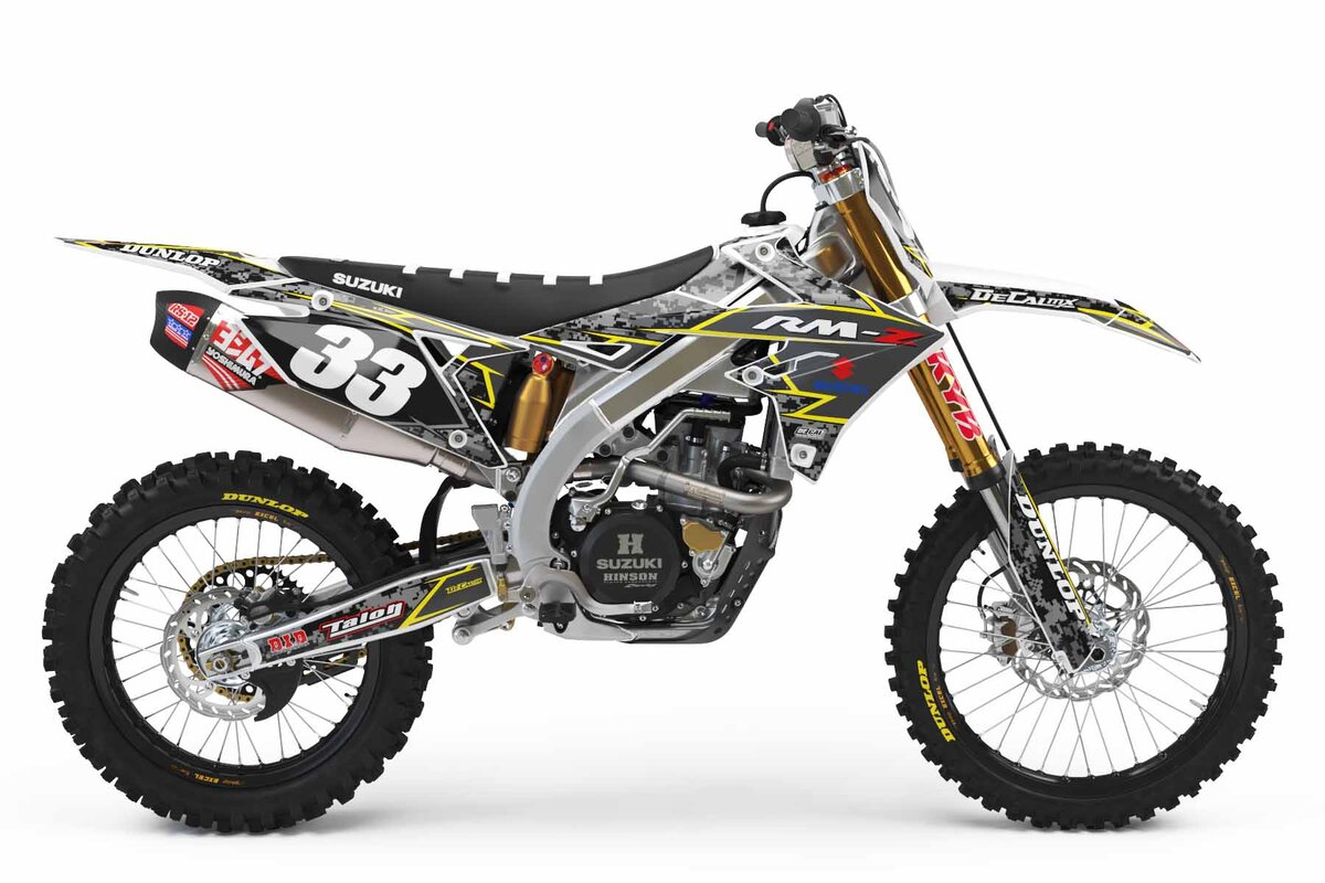 Suzuki RM85 Yellow/White Digital Camo Semi Custom Full