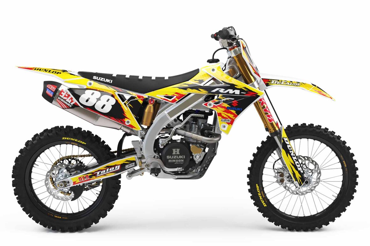 Suzuki RM125 Yellow/Sunflower T-8 Ready Made Full Graphics Kit