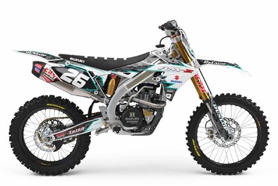 Suzuki RMZ450 White Traditional Camo Dirt Bike Graphics Kit