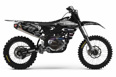 Yamaha YZ125 Black T-7 Series Dirt Bike Graphics Kit
