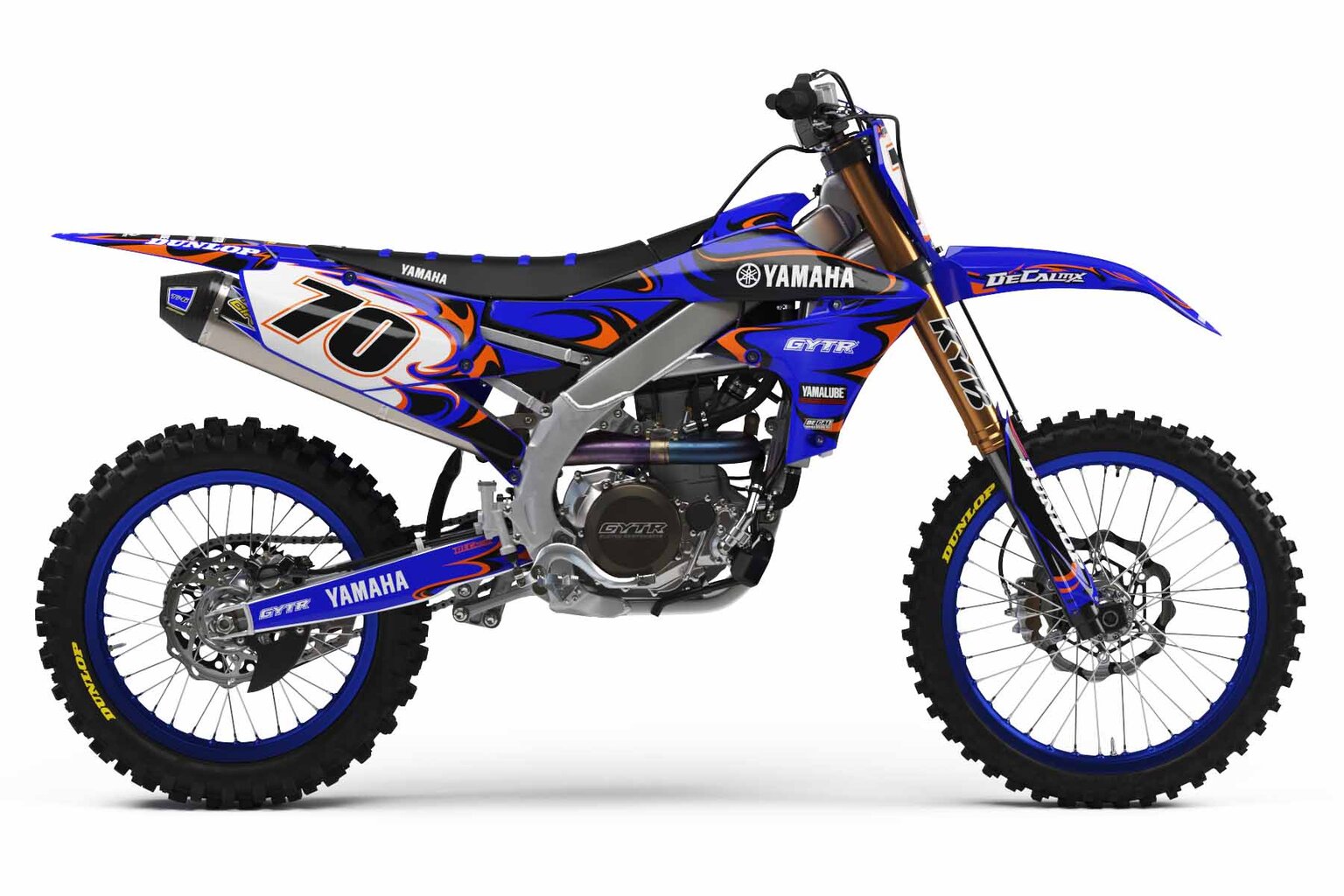 Yamaha YZ250 Blue T-7 Series Dirt Bike Graphics Kit
