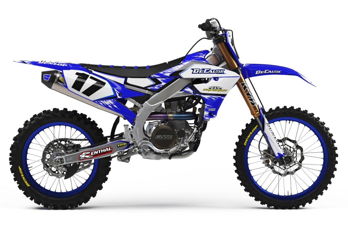 Yamaha YZ250 Blue/White T-17 Ready Made Rad Graphics Kit