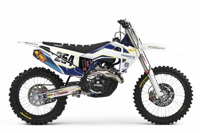 Husqvarna TE450 White T-2 Custom Dirt Bike Graphics Kit
