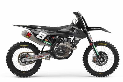 KTM SXF450 Black Factory Series 8 Dirt Bike Graphics Kit