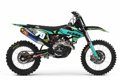 KTM SXF450 Black T-7 Series Dirt Bike Graphics Kit