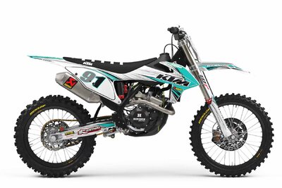 KTM SXF250 White T-9 Series Dirt Bike Graphics Kit