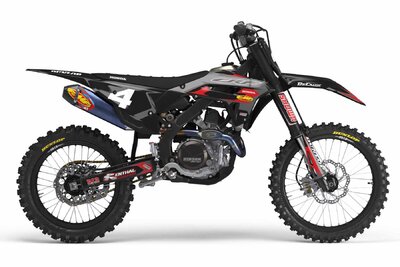 Honda CR250 Black T-4 Series Dirt Bike Graphics Kit