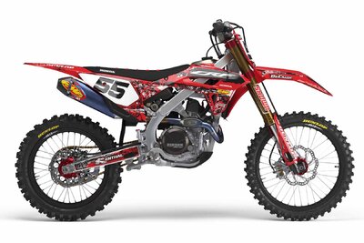 Honda CRF250R Red T-5 Series Dirt Bike Graphics Kit