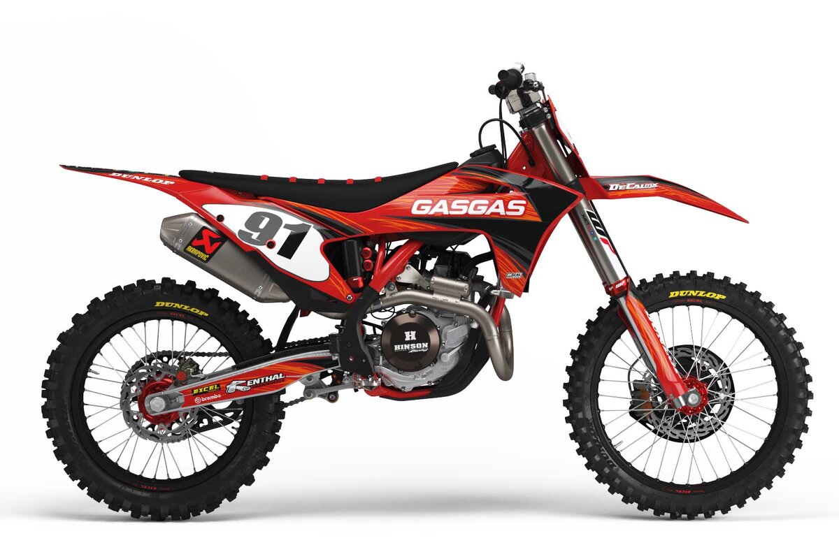 GasGas MCF Black/Red T-9 Ready Made Complete Graphics Kit