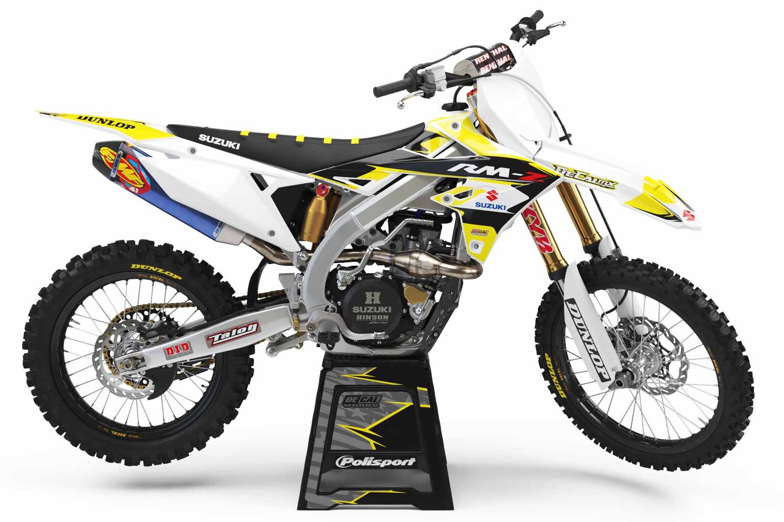Suzuki RMZ250 White Garage Sale Full Dirt Bike Graphics Kit