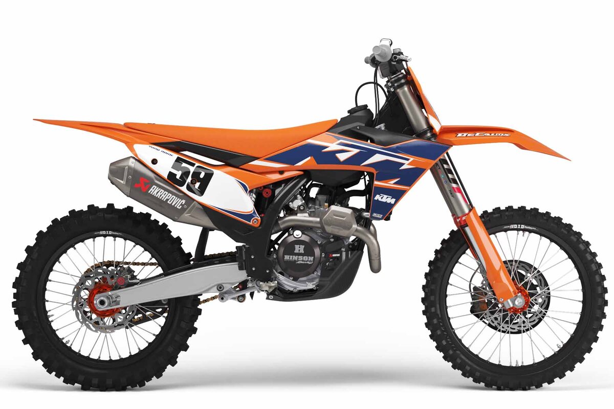 KTM EXCF Black/White Super Number Plate Graphics Kit