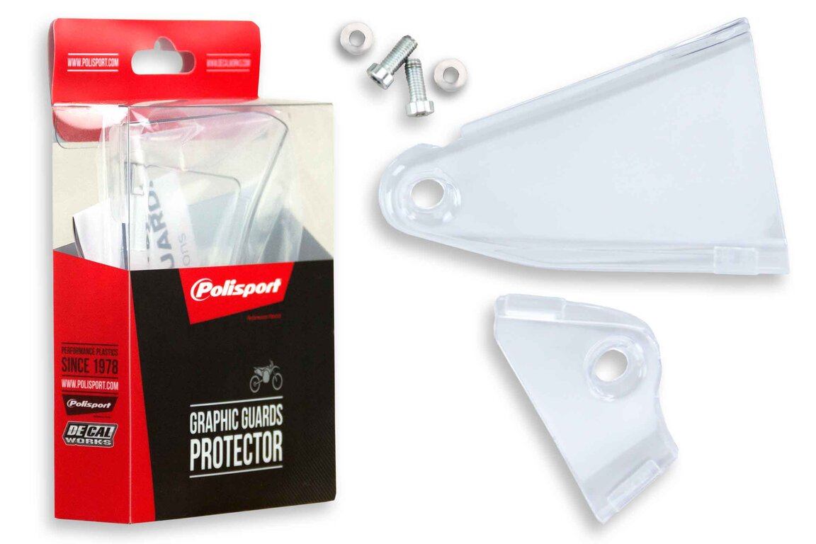 Polisport Clear Graphic Guards for GasGas: EC250 (2021-2023), EC250F (2021-2023), EC300 (2021-2023), EC350F (2021-2023), EX250F (2021-2023), EX300 (2021-2023), EX350F (2021-2023), EX450F (2021-2023), MC 125 (2021-2023), MC 250 (2022-2023), MC250F (2021-2023), MC350F (2022-2...and more