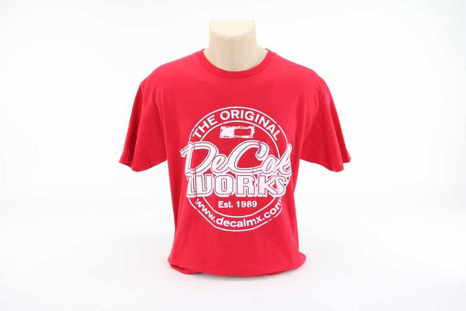 DeCal Works Original Red TShirt with White Logo XX Large