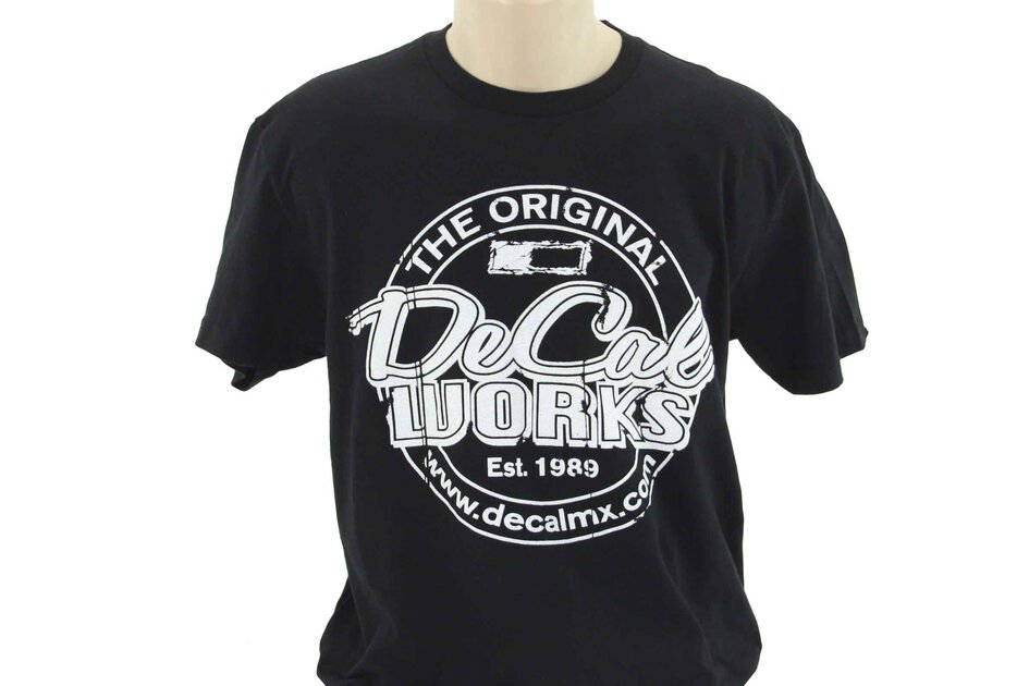 DeCal Works Original Black TShirt with White Logo