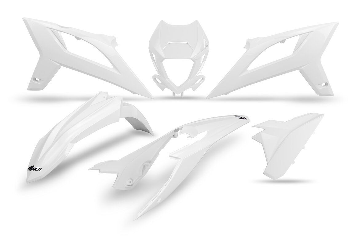 UFO White Plastic Kit for Beta: 125 RR (2020-2022), 125 RR Race Edition (2020-2022), 200 RR (2020-2022), 200 RR Race Edition (2021-2022), 250 RR (2020-2022), 250 RR Race Edition (2020-2022), 300 RR (2020-2022), 300 RR Race Edition (2020-2022), 350 RR Race Edition (...and more