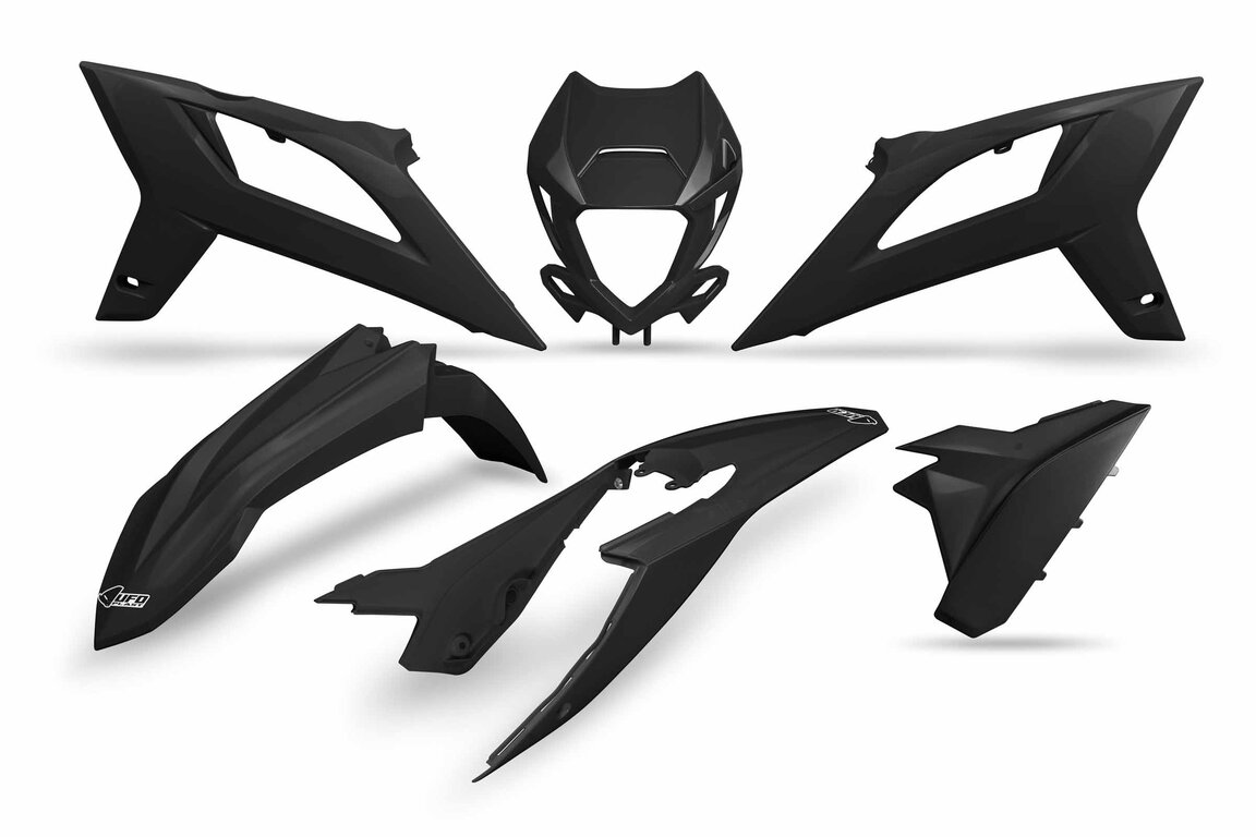 UFO Black Plastic Kit for Beta: 125 RR (2020-2022), 125 RR Race Edition (2020-2022), 200 RR (2020-2022), 200 RR Race Edition (2021-2022), 250 RR (2020-2022), 250 RR Race Edition (2020-2022), 300 RR (2020-2022), 300 RR Race Edition (2020-2022), 300 RX (2021-2022), 3...and more