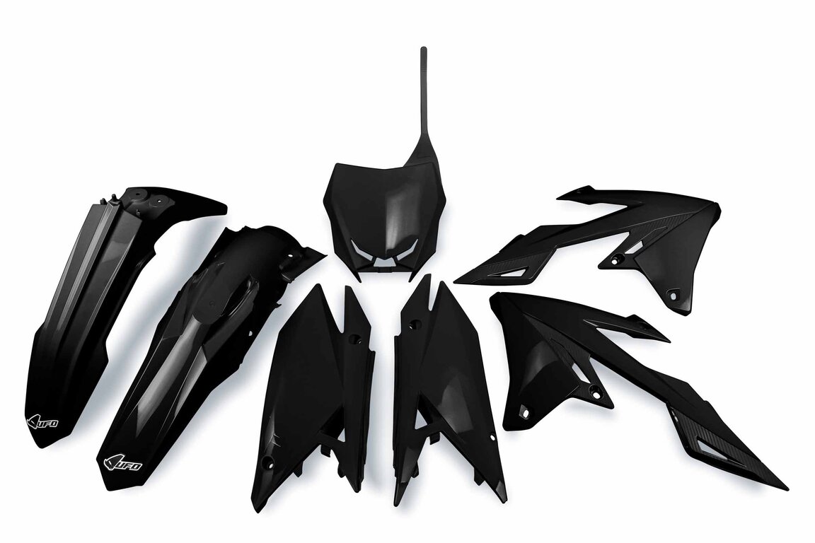 UFO Black Plastic Kit for Suzuki: RMZ250 (2019-2026), RMZ450 (2018-2026)
