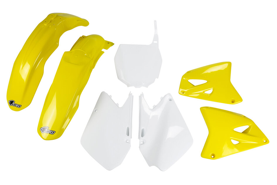 Kit Completo UFO PLAST Bianco Per Suzuki RM 125 – Modelli 1989-1991, Plastica Di Ricambio Originale, Vestibilità Perfetta Per Moto Da Cross