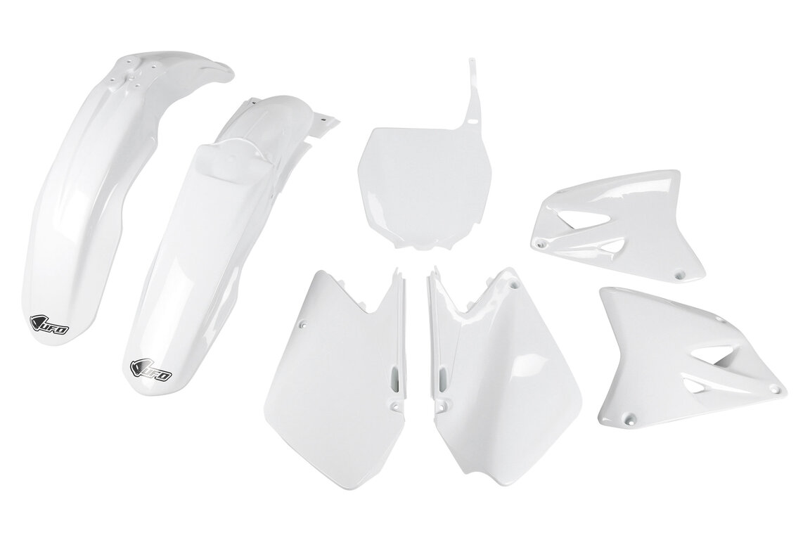 UFO White Plastic Kit for Suzuki: RM125 (2001-2008), RM250 (2001-2008)