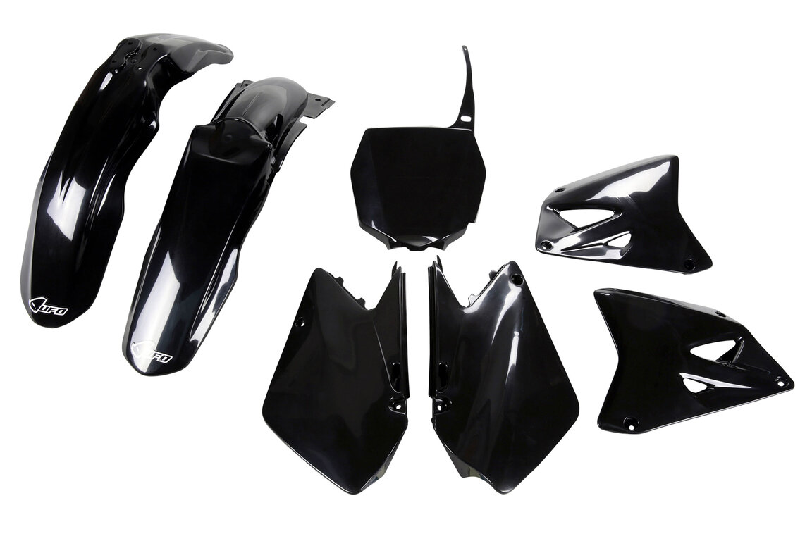 UFO Black Plastic Kit for Suzuki: RM125 (2001-2008), RM250 (2001-2008)