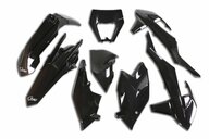 UFO Black Plastic Kit for KTM: EXC250F (2017-2019), EXC300 (2017-2019), EXC350F (2017-2019), EXC450F (2017-2019), EXC500F (2017-2019), XCW150 (2017-2019), XCW250 (2017-2019), XCW300 (2017-2018), XCW300 TPI (2019)