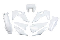 UFO White Plastic Kit for Husqvarna: FE250 (2022-2023), FE350 (2020-2023), FE350s (2020, 2022-2023), FE450 (2020-2023), FE501 (2020-2023), FE501s (2020-2023), TE150 (2023), TE150i (2020-2022), TE250 (2023), TE250i (2020-2022), TE300 (2023), TE300i (2020-2022), TE30...and more