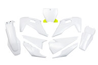 UFO White Plastic Kit for Husqvarna: FC250 (2019-2022), FC350 (2019-2022), FC450 (2019-2022), FC450 Rockstar Edition (2018-2021), FX350 (2019-2022), FX450 (2019-2022), TC125 (2019-2022), TC250 (2019-2022), TX300 (2019), TX300i (2020-2022)