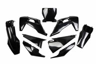 UFO Black Plastic Kit for Husqvarna: FC250 (2019-2022), FC350 (2019-2022), FC450 (2019-2022), FC450 Rockstar Edition (2018-2021), FX350 (2019-2022), FX450 (2019-2022), TC125 (2019-2022), TC250 (2019-2022), TX300 (2019), TX300i (2020-2022)