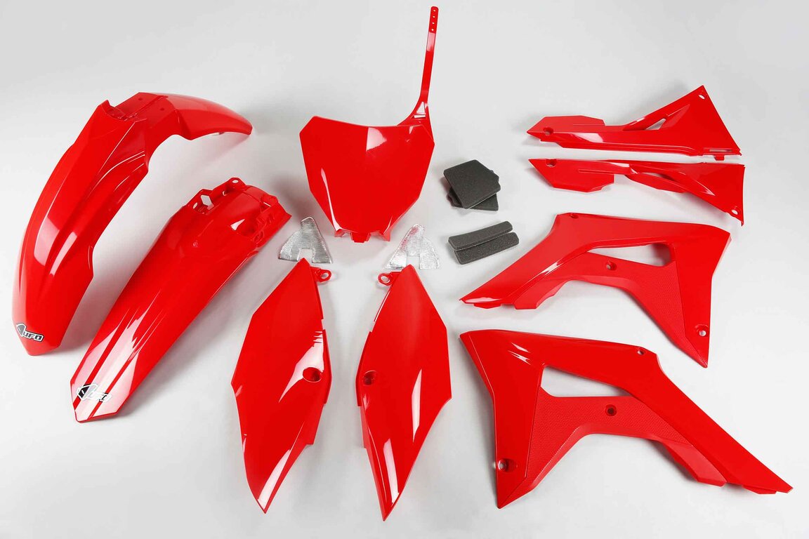UFO Red Plastic Kit for Honda: CRF250R (2018-2021), CRF450R (2017-2020)