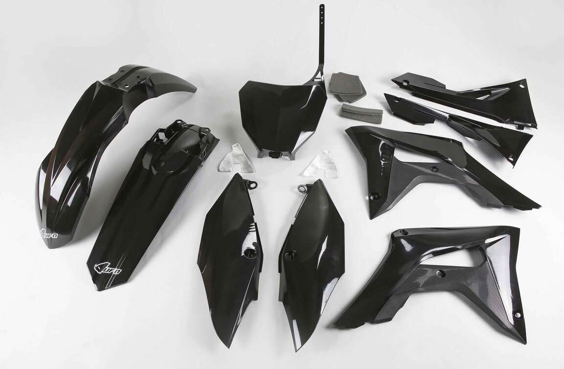 UFO Black Plastic Kit for Honda: CRF250R (2018-2021), CRF450R (2017-2020)