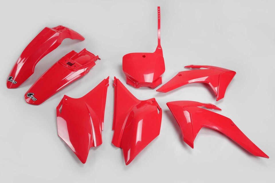 Red UFO Plastic Kit 2015 Honda CRF230F, 2016 Honda CRF230F, 2017 Honda CRF230F, 2019 Honda CRF230F